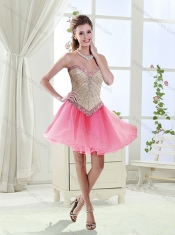 Modest Brush Train Beaded Baby Blue Detachable Sweet 16 Gowns in Rolling Flowers