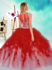 New Style Two Piece Scoop Quinceanera Dress with Beading and Ruffles