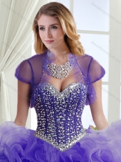 Romantic Rolling Flowers Really Puffy Detachable Sweet 16 Dresses in with Beading