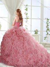 Romantic Rolling Flowers Really Puffy Detachable Sweet 16 Dresses in with Beading