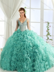 Sexy Deep V Neck Mint Detachable Detachable Dresses with Beading and Appliques
