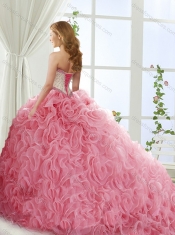 Sophisticated Rolling Flowers Detachable Quinceanera Dresses with Brush Train