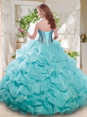 Beautiful Ball Gown Sweetheart Organza Beading and Bubbles Quinceanera Dress in White