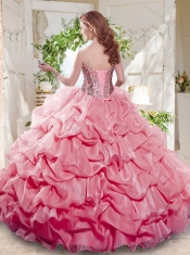 Beautiful Ball Gown Sweetheart Organza Beading and Bubbles Quinceanera Dress in White