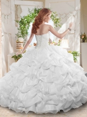 Cheap Puffy Sweetheart Beaded Long Quinceanera Dress for Party