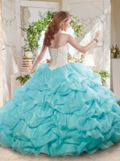 Cheap Puffy Sweetheart Beaded Long Quinceanera Dress for Party