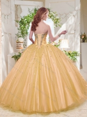 Elegant Ball Gown Sweetheart Beaded Organza 15th Birthday Dresses in White