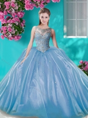 Elegant Open Back Beaded and Ruffled Sweet 16 Dress with Removable Skirt