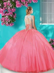 Elegant Open Back Beaded and Ruffled Sweet 16 Dress with Removable Skirt
