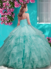 Fashionable Baby Pink Really Puffy  Quinceanera Dress with Beading and Ruffles Layers