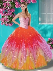 Fashionable Beaded and Applique 15th Birthday Dresses in Multi Color