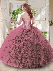 Latest Organza White Quinceanera Dress with Beading and Ruffles