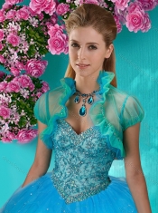 Lovely Really Puffy Beaded and Appliques  Quinceanera Dress in Colorful