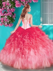 New Arrivals Visible Boning Beaded Quinceanera Dress in White and Blue