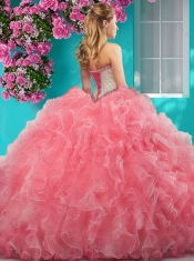 New Style Really Puffy Light Blue Quinceanera Gown with Beading and Ruffles
