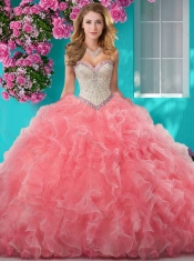 New Style Really Puffy Light Blue Quinceanera Gown with Beading and Ruffles