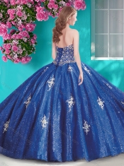 Romantic Beaded and Appliques Tulle Quinceanera Gown with Really Puffy