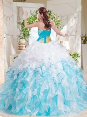 Cheap Big Puffy Colorful Quinceanera Gown with Beading and Ruffles