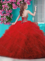 Classical Gold Really Puffy Quinceanera Dress with Beading and Ruffles