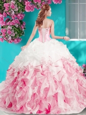 Colorful Ball Gown Sweetheart Quinceanera Dress with Rhinestones and Beading