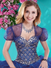 Elegant White Really Puffy Quinceanera Dress with Beading and Ruffles