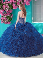 Elegant White Really Puffy Quinceanera Dress with Beading and Ruffles