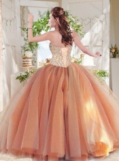 Exclusive Beaded Really Puffy 15th Birthday Dress in Orange