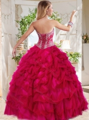 Exclusive Blue Big Puffy Sweet 16 Dress Gown with Beading and Pick Ups