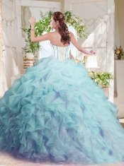 Fashionable Asymmetrical Visible Boning Beaded Cheap Quinceanera Dress with Ruffles and Bubbles