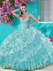 Gorgeous Big Puffy Sweet 16 Dress with Beading and Ruffles Layers