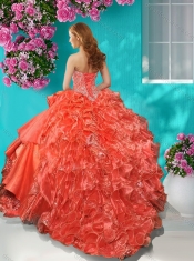 Gorgeous Halter Top Brush Train Sweet 16 Dress with Beading and Ruffles Layers