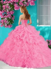 New Style Halter Top Beaded and Ruffled  Quinceanera Dress with Brush Train