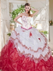 Popular Big Puffy Bubble Beaded and Ruffled Quinceanera Dress with Asymmetrical Neckline