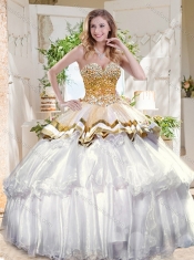 Pretty Big Puffy Classical Quinceanera Dress with Beading and Ruffles Layers