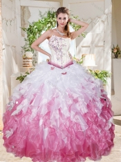 Wonderful Asymmetrical Big Puffy Birthday Dress with Beading and Ruffles