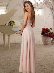 Artistic Applique Empire Baby Pink Dama Dress with Spaghetti Straps