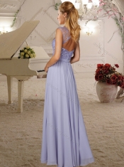 Beautifu See Through Beaded Lavender Dama Dress in Chiffon