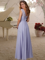 Exquisite Beaded and Laced Lavender Dama Dress with Backless