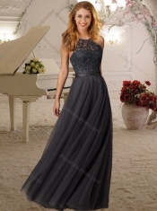 Feminine Criss Cross Beaded and Laced Scoop Dama Dress