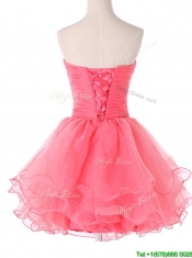 Hot Sale Organza Lace Up Beaded Prom Dress in Lavender