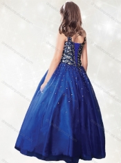 Affordable A Line Straps Little Girl Pageant Dress with Beading