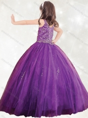 Beautiful Straps Big Puffy Mini Quinceanera  Dress with Beading and Appliques