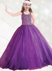 Beautiful Straps Big Puffy Mini Quinceanera  Dress with Beading and Appliques