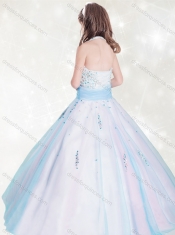 Beautiful V Neck Rainbow  Mini Quinceanera Dress with Beading