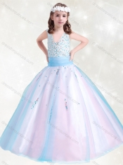Beautiful V Neck Rainbow Mini Quinceanera Dress with Beading