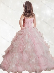 Delicate Beaded and Ruffled Layers Mini Quinceanera Little Girl Pageant Dress with Straps