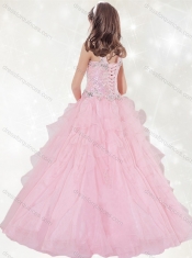 Discount V Neck Brush Train Mini Quinceanera  Dress with Beading and Ruffled Layers