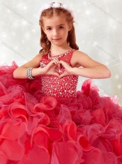 Exclusive Beaded and Ruffled Mini Quinceanera Dress with See Through Scoop