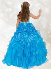 Exclusive Beaded and Ruffled Mini Quinceanera Dress with See Through Scoop