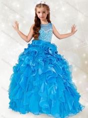 Exclusive Beaded and Ruffled Mini Quinceanera Dress with See Through Scoop
